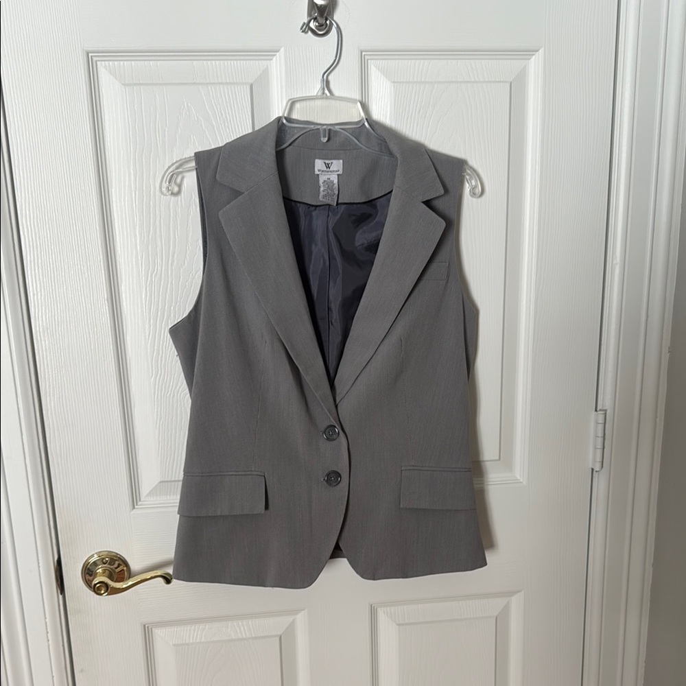 Worthington Gray Tailored Vest with Notched Lapels size 10